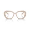 Prada Womens Cream Pr A07v Irregular-frame Acetate Optical Glasses In 11o1o1