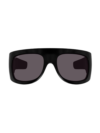 Gucci Oversized Frame Sunglasses In 004 Black Black Grey