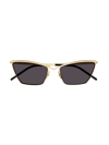 Saint Laurent Sl637 Cat-eye Sunglasses In 003 Gold Gold Black