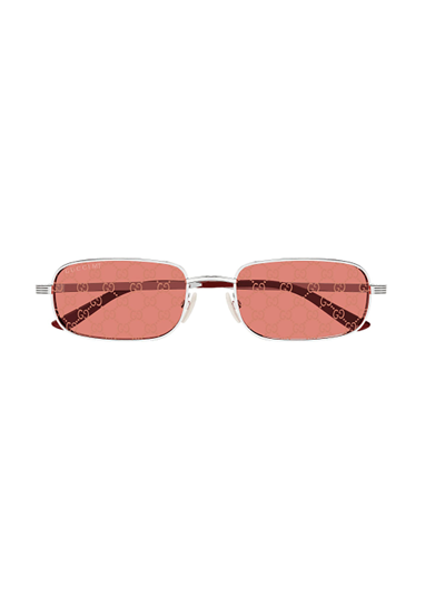 Gucci Gg1457s Sunglasses In Silver Silver Red