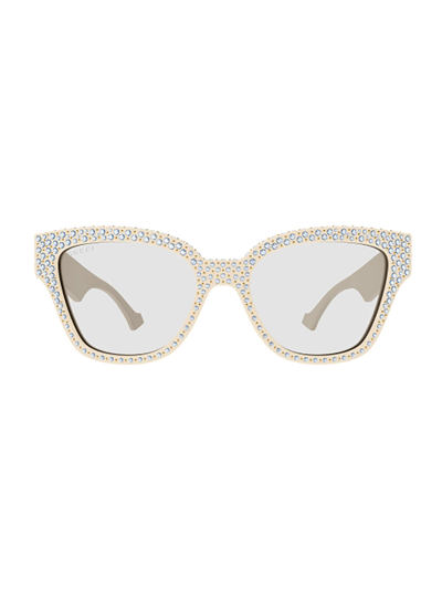 Gucci Gg1424s Sunglasses In 001 Ivory Ivory Transpare