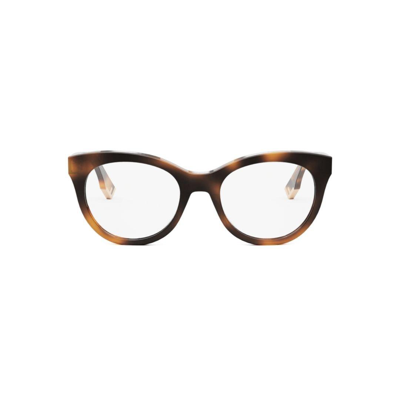 Fendi Cat-eye Frame Glasses In Blonde Havana