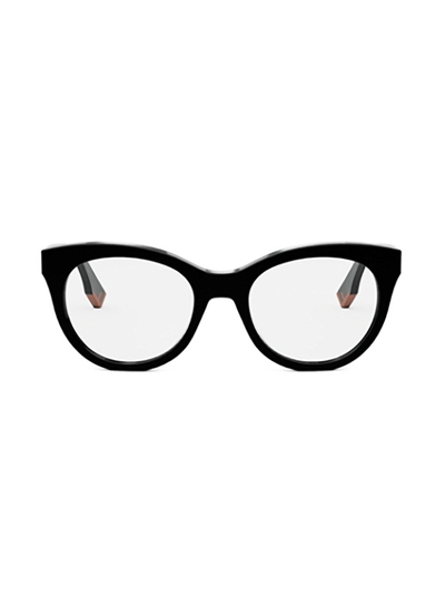 Fendi Cat-eye Frame Glasses In Shiny Black