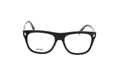 Fendi Square-frame Glasses In Shiny Black
