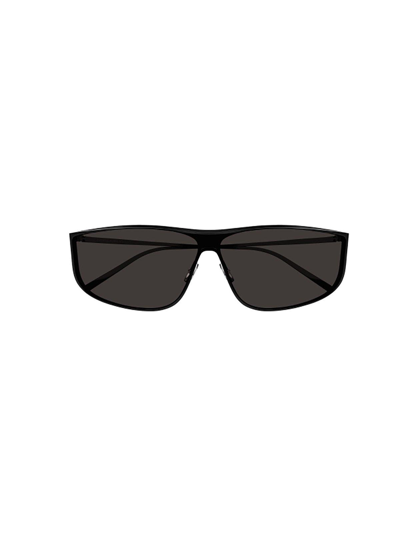 Saint Laurent Men's Fashion Show Sl 605 Luna 99mm Rectangular Sunglasses In Black