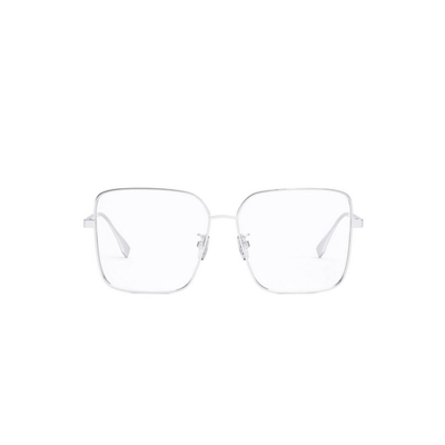 Fendi Square-frame Glasses In Shiny Palladium