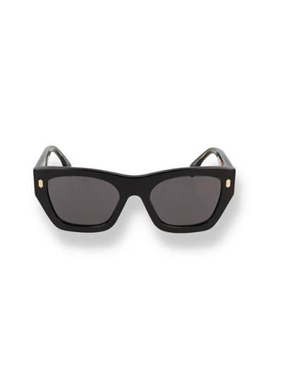 Fendi Eyewear Square Frame Sunglasses In Shiny Black / Smoke