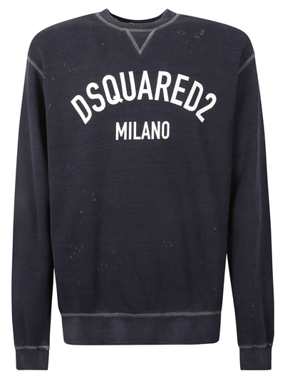 Dsquared2 Cool Fit Crewneck Sweatshirt In Navy Blue