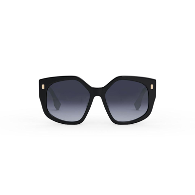 Fendi Eyewear Geometric Frame Sunglasses In 01w