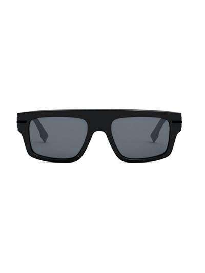 Fendi Square-frame Sunglasses In Shiny Black / Smoke