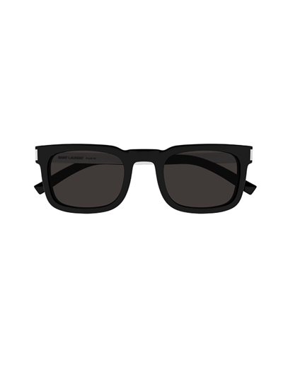 Saint Laurent Sl 581 Sunglasses In 001 Black Silver Black