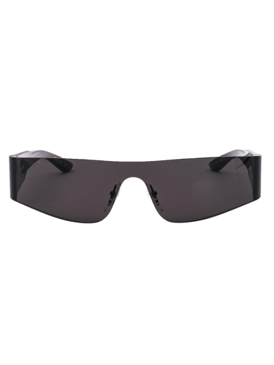 Balenciaga Shield Frame Sunglasses In 001 Grey Grey Grey