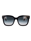 Gucci Gg0034sn W 002 Wayfarer Sunglasses In 002 Black Green Grey