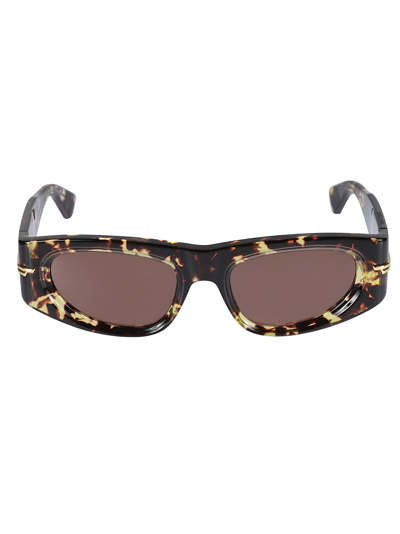 Bottega Veneta Geometric Cat-eye Sunglasses In Havana-havana-brown