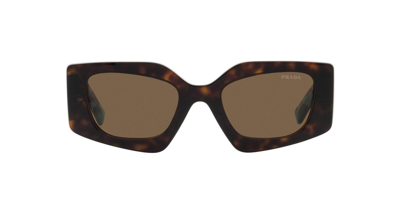 Prada Eyewear Rectangular Frame Sunglasses In 2au06b