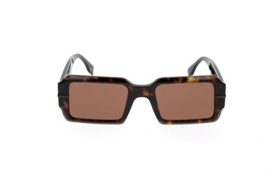 Fendi Rectangle Frame Sunglasses In Dark Havana / Brown