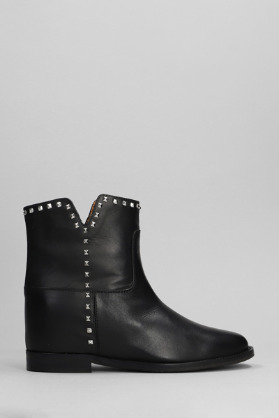 Via Roma 15 Ankle Boots Inside Wedge In Black Leather