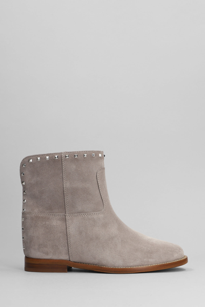 Via Roma 15 Ankle Boots Inside Wedge In Taupe Suede In Brown
