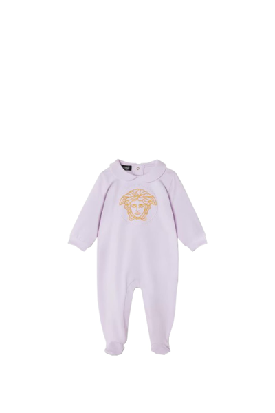 Versace Babies' Night Onesie In Lilla