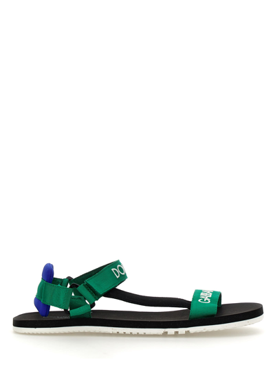 Dolce & Gabbana Kids' Logo Sandals In Green