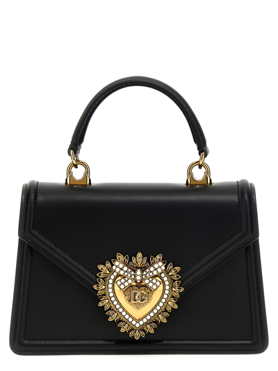Dolce & Gabbana Devotion Small Handbag In Black