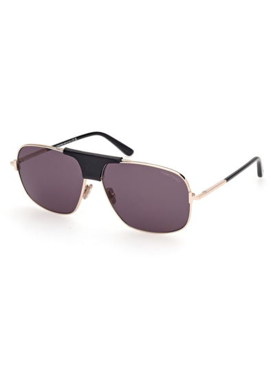 Tom Ford Eyewear Tex Pilot Frame Sunglasses In Black