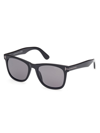 Tom Ford Men's Kevyn Polarized Acetate Square Sunglasses In Black Polarized Smoke