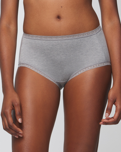 Soma Women's Cotton Modal Brief Underwear In Heather Gray Size Xs |  In Heather French Gray
