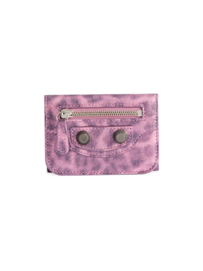Balenciaga Mini Le Cagole Lambskin Wallet In Pink