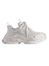 Balenciaga Triple S Embellished Sneakers In Light Grey