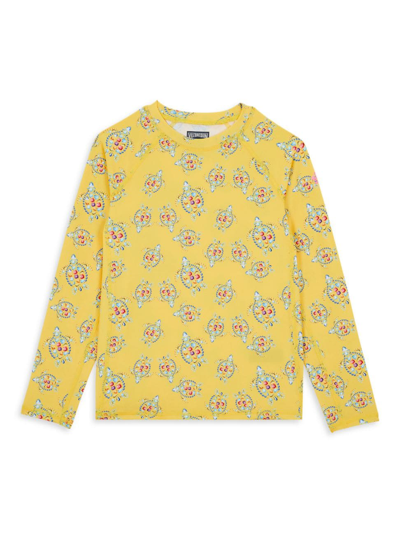 Vilebrequin Kids' Little Girl's & Girl's Vendôme Long-sleeve Swim Rashguard In Yellow Multi