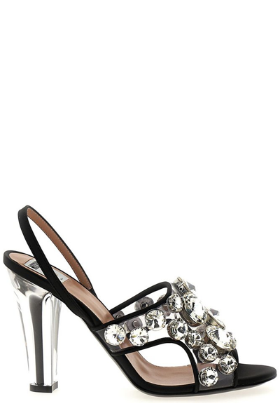 Moschino Embellished Slingback Sandals In Multi