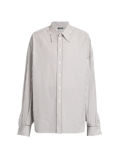 Dolce & Gabbana Men's Popeline Rigato Button-up Shirt