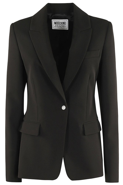 Moschino Single Breasted Tailored Blazer In Black