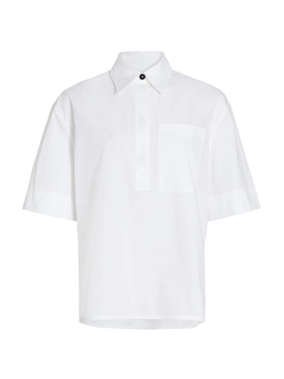 Jil Sander Women's Cotton Short-sleeve Polo Shirt In Optic White