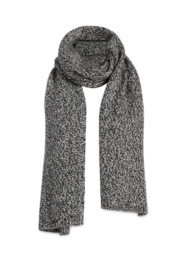 Another Tomorrow Women's Cashmere-wool Scarf In Black Ivory