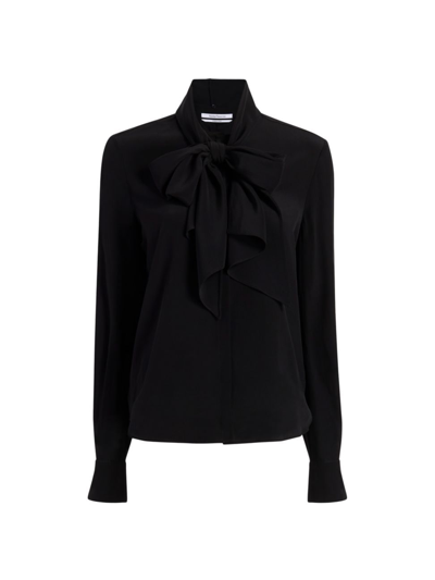 Another Tomorrow Bow Blouse In Black