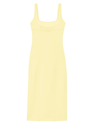 Another Tomorrow Women's Heavy Crêpê Tie-back Sheath Maxi Dress In Lemon