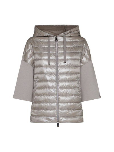 Herno Hooded Down Jacket In Ice