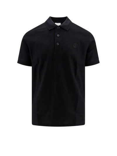 Burberry Eddie Cotton Polo Shirt In Black