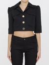 Patou Cotton Cropped Jacket In Black