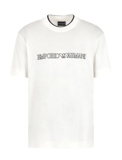 Ea7 Emporio Armani T-shirts And Polos In Logo Vanilla