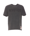 Golden Goose Logo Distressed Cotton Jersey T-shirt In Grigio
