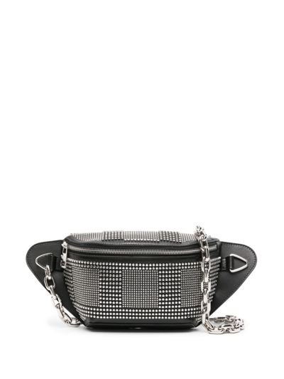 Alexander Mcqueen Black Studded Leather Belt Bag