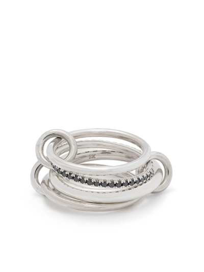 Spinelli Kilcollin Erato Noir Four-linked Ring In Silver