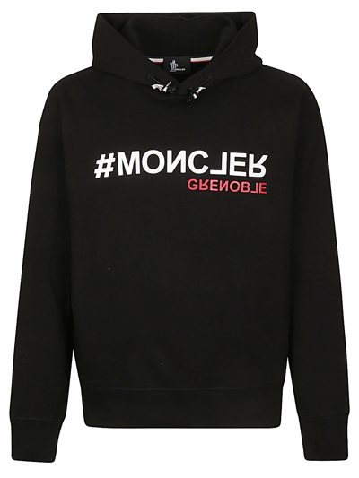 Moncler Cardigan With Logo In Black