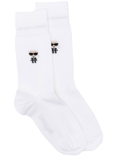Karl Lagerfeld Cotton Socks In White
