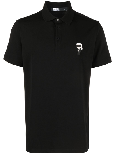 Karl Lagerfeld Iconic Polo In Black