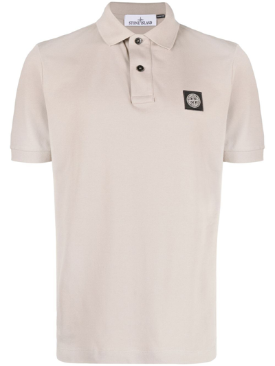 Stone Island Polo With Logo In Neutral