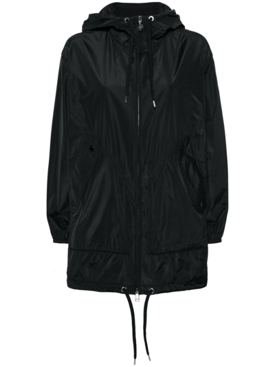 Moncler Logo-patch Hooded Jacket In Black